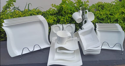 30pc Hexagonal Ceramic Dinner set