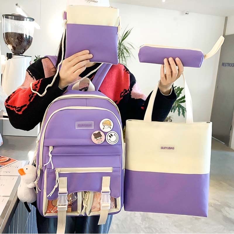 4in1 Korean design backpack tote bag and pouch