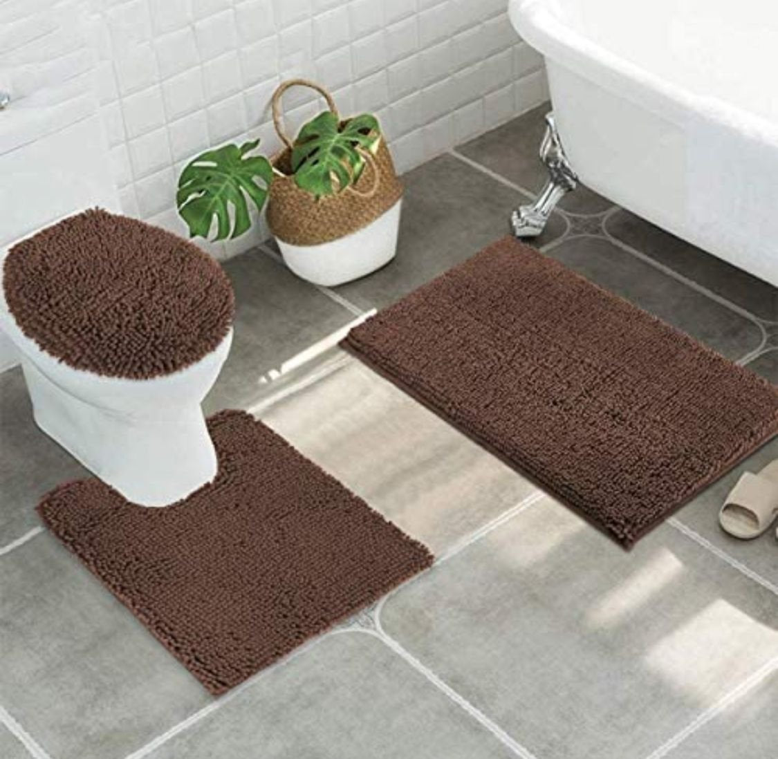 Three Pieces Bathroom Mats/Rugs Set