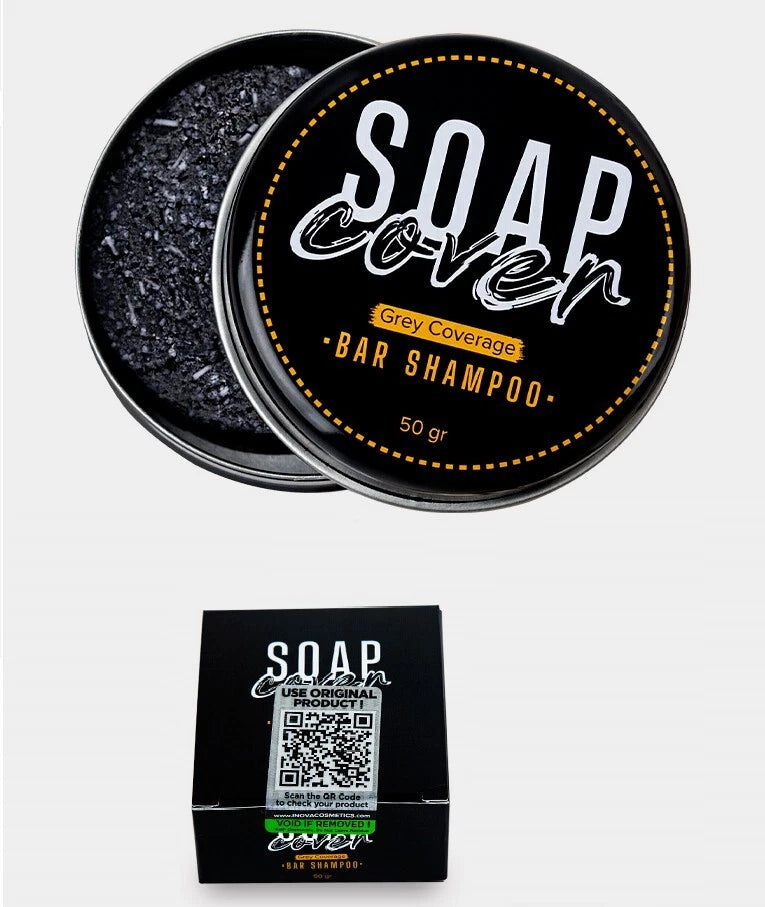 SoapCover, Gray Hair Coverage Soap, Hair Darkening Compressed Soap Bar