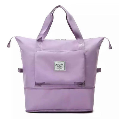 Waterproof Large Capacity Folding Travel Bag Light Purple