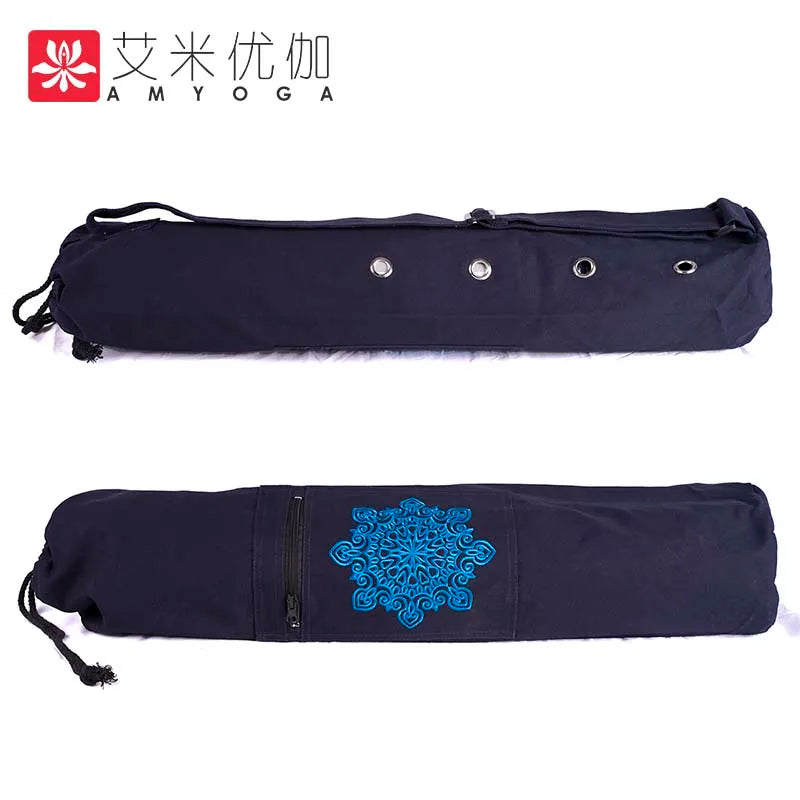 Durable canvas cotton yoga mat tote bag easy loading