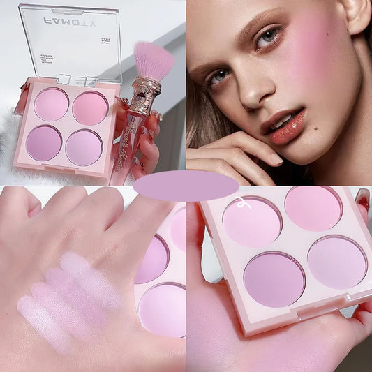 4 Colors Blush Powder Face Makeup Sweet Warm Colors Matte Cheek Powder Facial Beauty Cosmetic Makeup Blush