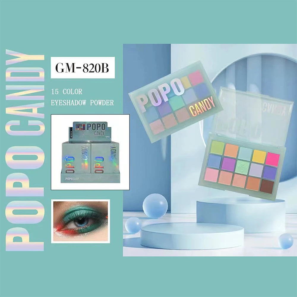 15 Colors Eyeshadow Palette Set Colorful Neon Rainbow Makeup Eyeshadow Palette Vibrant Shimmer Matte Pigmented Blendable Make Up