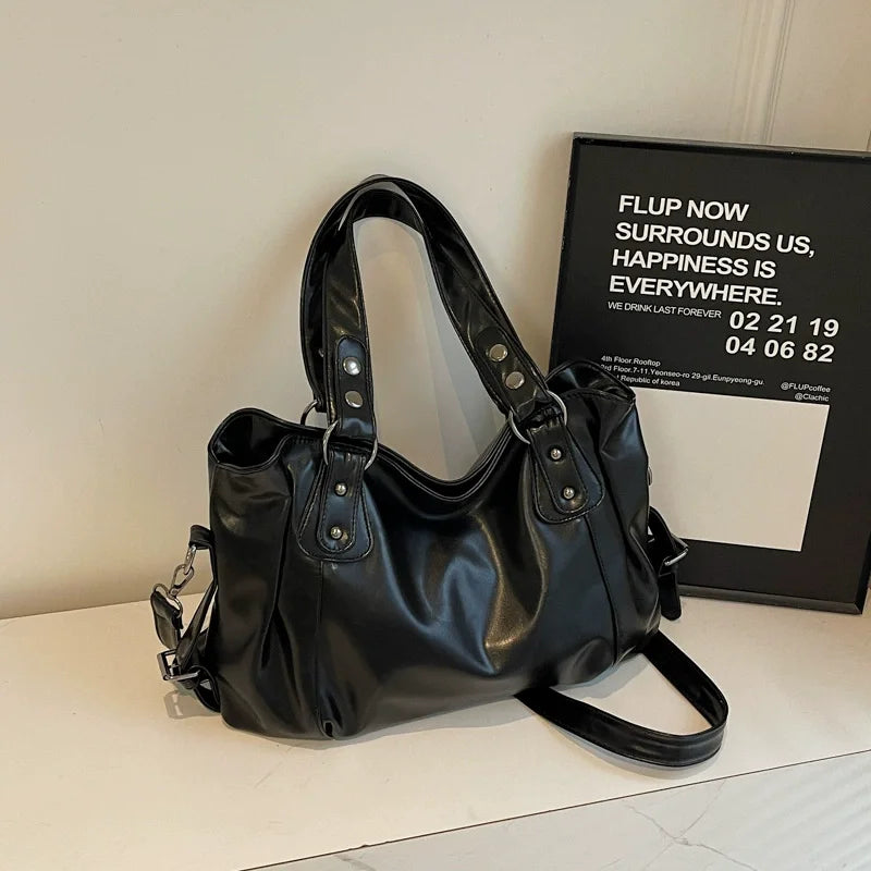 Fashion Classic Versatile Large Capacity Shoulder Bag Soft Commuter Retro Handbag Pu Leather Ladies Tote Bags Women Shopping Bag