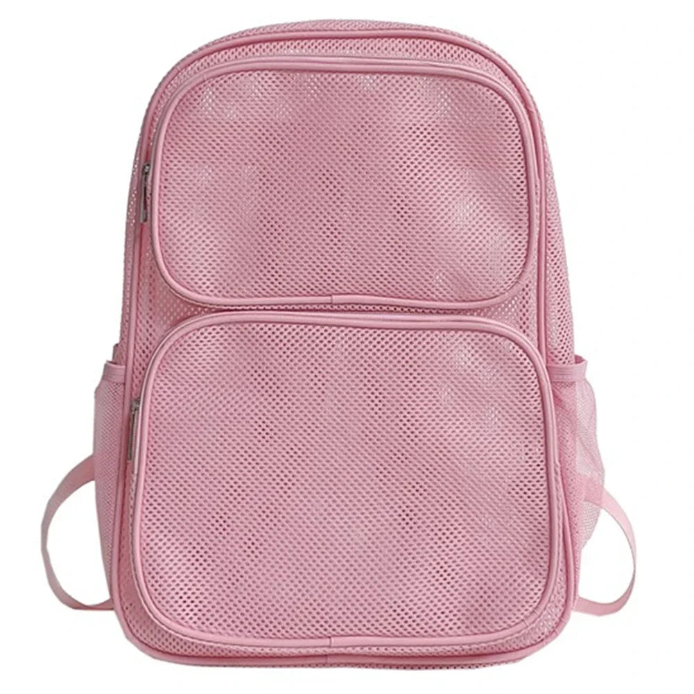 Large Mesh Backpack See Through Mesh Backpack with Comfort Straps Large Capacity School Bag Heavy Duty for Outdoor Sports