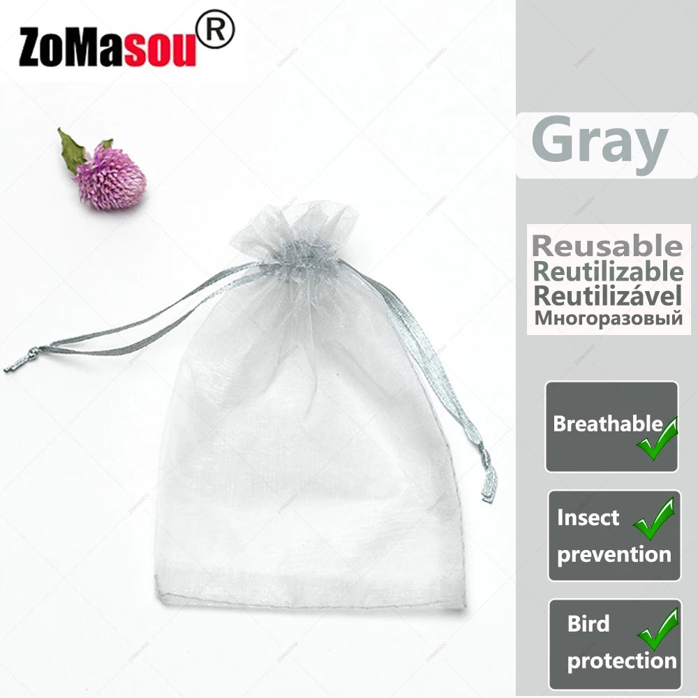 20-100PCS Vegetable Grapes Fruit Grow Bags Fruit Protection Bags Garden Anti-Bird Netting Mesh Bag Strawberry Bags Garden Tools