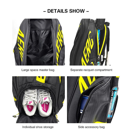 Fashion PURE AERO 2 Tennis Rackets Bag Tennis Bag Backpack Badminton Padel Racket Squash Racquet Backpack Tenis Raqueta