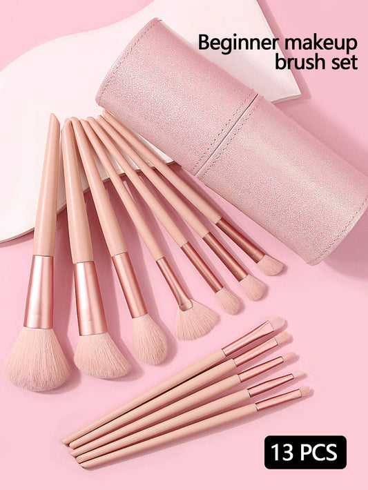 New 13 Pcs/set In Barrels Makeup Brushes Set Powder Foundation Blush Contour Eyeshadow Brow Lashes Cosmetic Brushes Beauty Tools