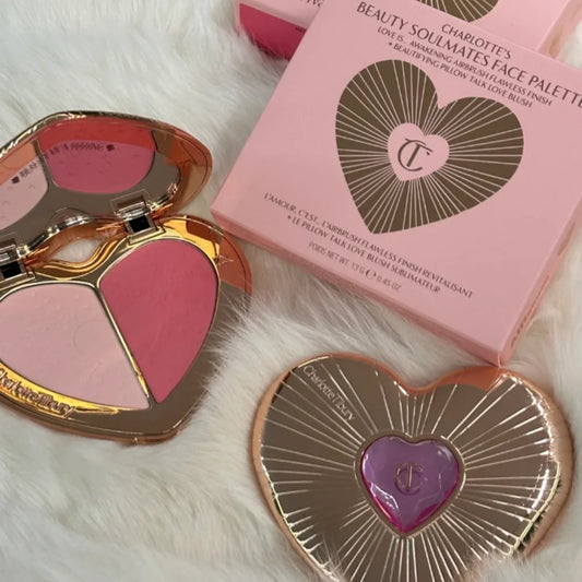 Natural Gradient Makeup Effect Glossy Powder Delicate Smooth Daily Dual-color Blush Dual-color Heart-shaped Peach Pink Blush