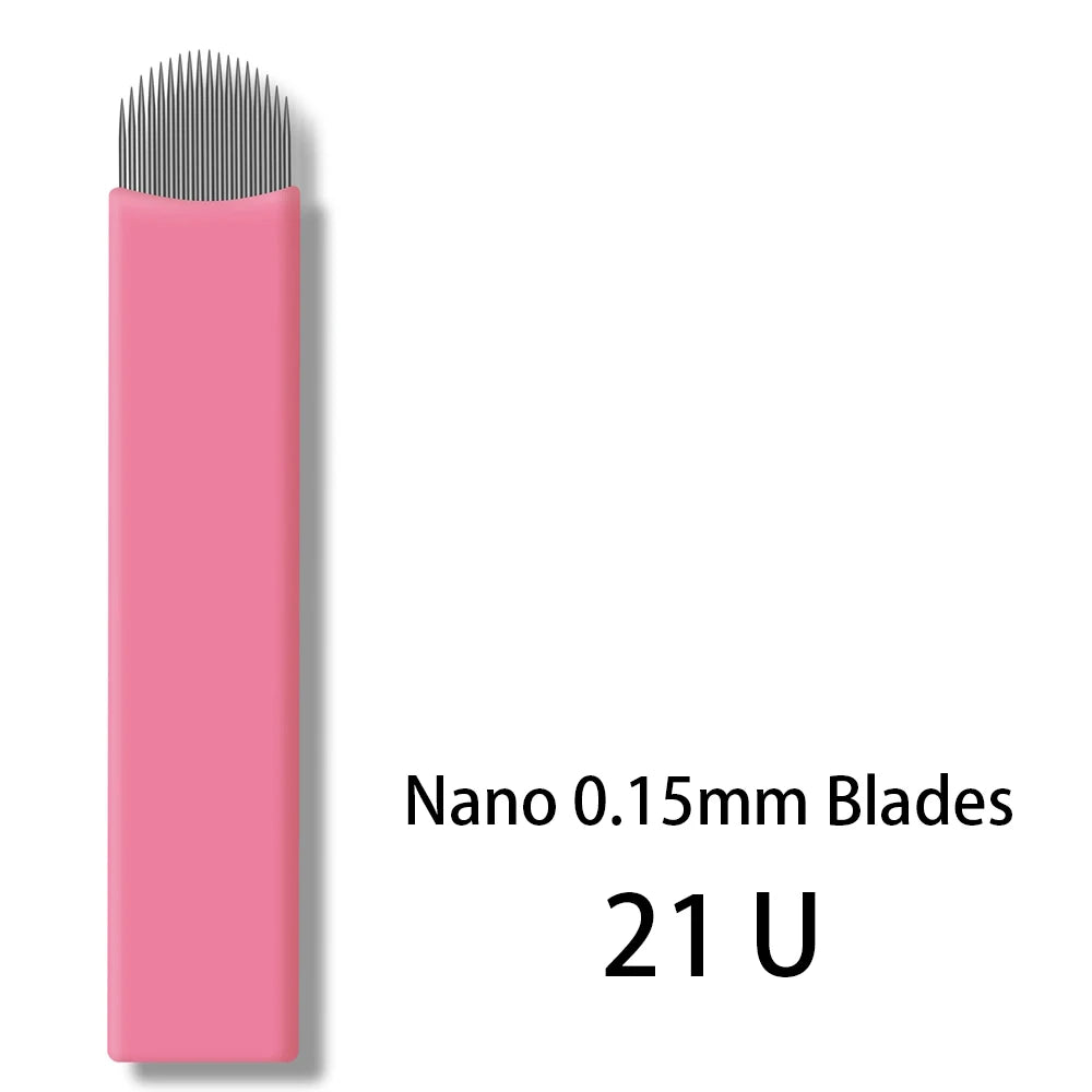 50pcs/Box 0.15mm Microblading Needles Permanent Makeup Eyebrow Tattoo Manual Nano Blades Needles