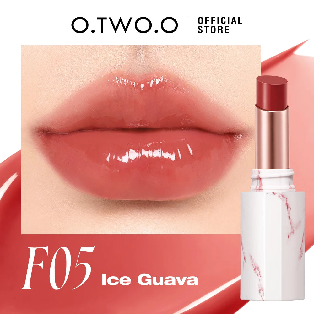 O.TWO.O Glossy Lipstick Lip Tint Mirror Ice-film 24h Moisturize Nourish Smooth Non-Sticky 3D Glossy Lip Glaze Lipstick Makeup