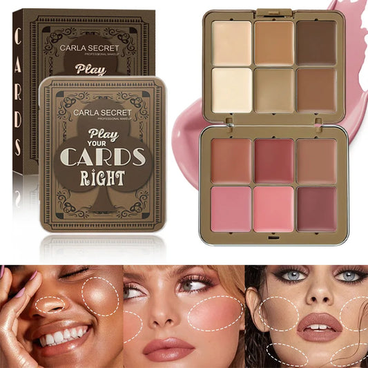 Contour and Highlighter Palette Makeup BlushMulti-Color Cream Blush Plate12 Colors Creamy Blush Palette Concealer Plate