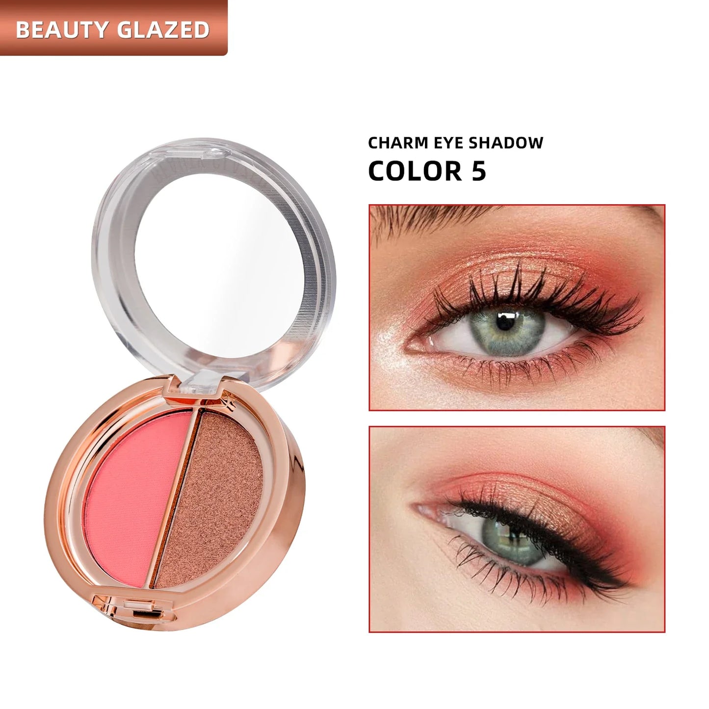BEAUTY GLAZED 2 IN 1 Eye Shadow Palette Matte Glitter Eyeshadow Neon Nude Red Piow Pigments Shadow Professional Makeup Palette