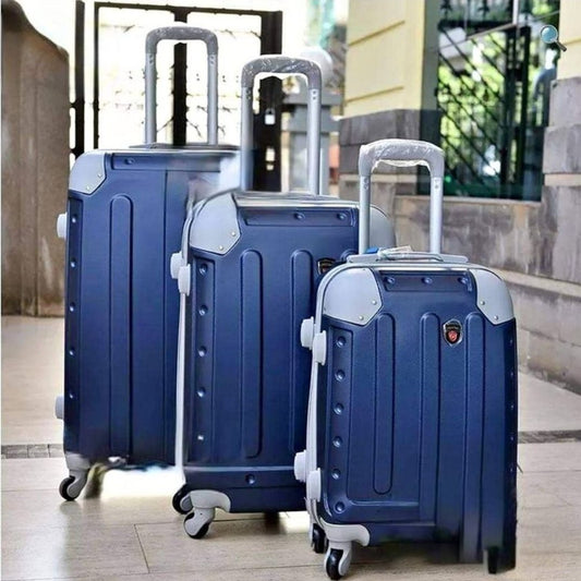 3 piece Set Hard Shell Trolley With Spinner Wheels Travelling Suitcase Bag