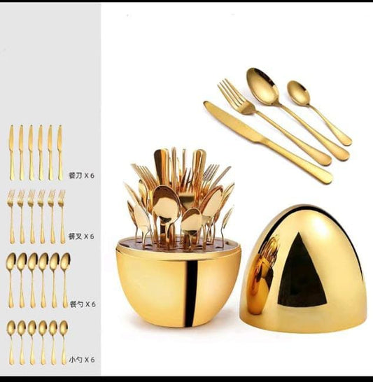 Egg Shaped 24Pcs cutlery Set