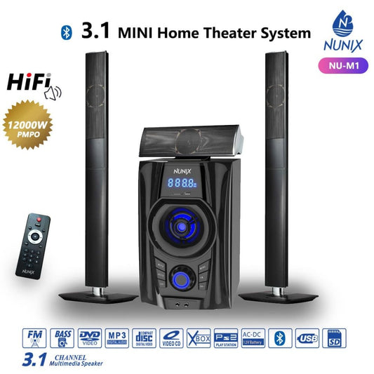 Nunix 3.1 Home Theater System M7 12000W +free Aux Cable