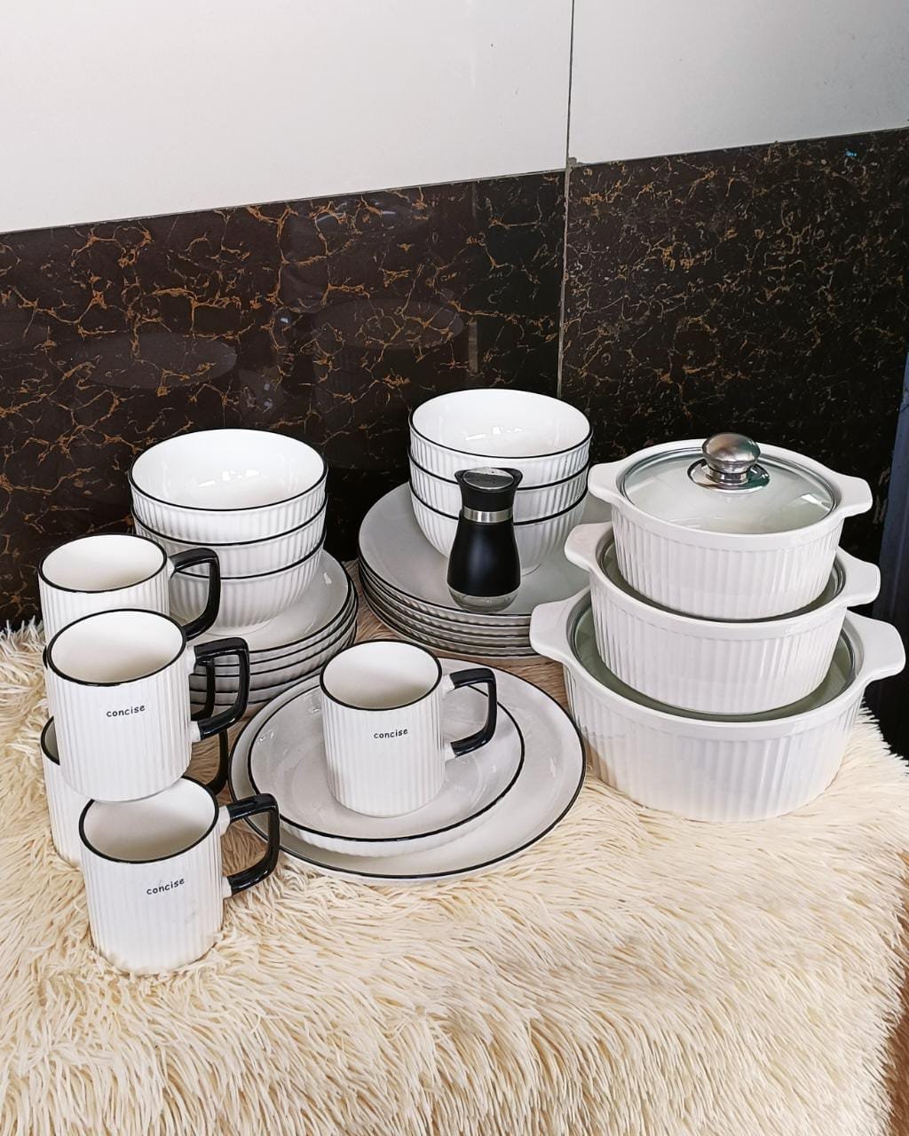 31 pcs Trendy Concise Dinner Sets
