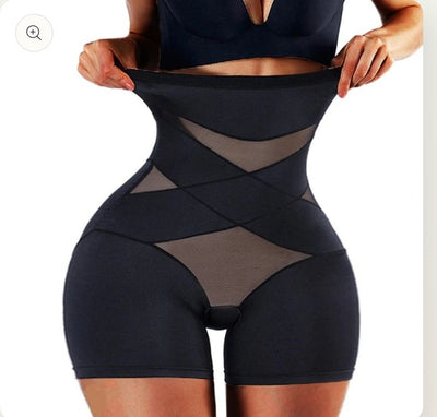 Cross Compression High Waisted postpartum Biker  Shaper