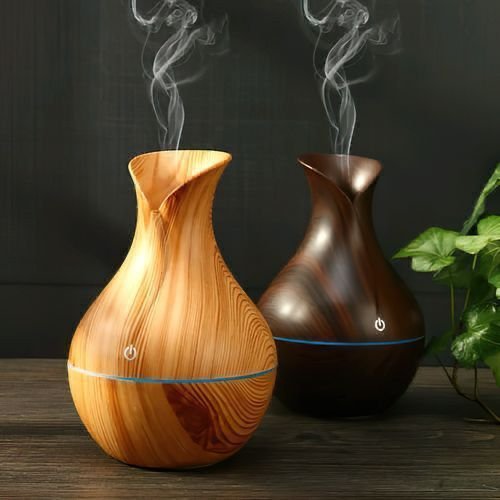 Wooden humidifier Generic Ultrasonic Humidifier Air Purifier Essential Oil Light Wood Brown 230 ml