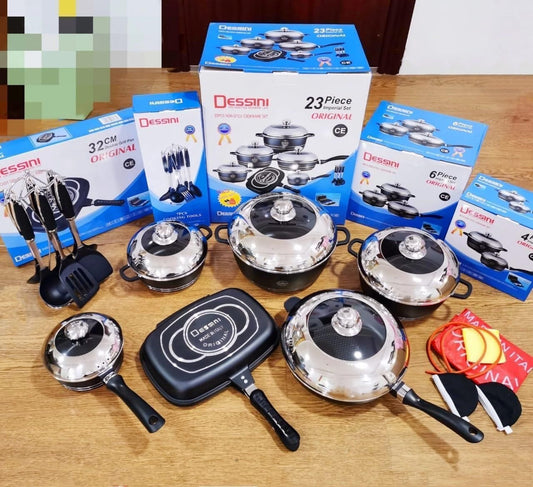 23pc Black Dessini Cookware