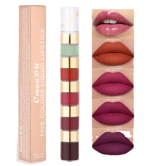 5-In -1 Lipstick Smooth Matte Finish(Multy Color)