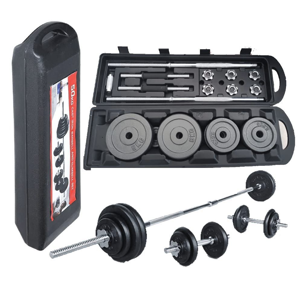 50kgs York Barbel  Exercise Dumbbells Workout Set