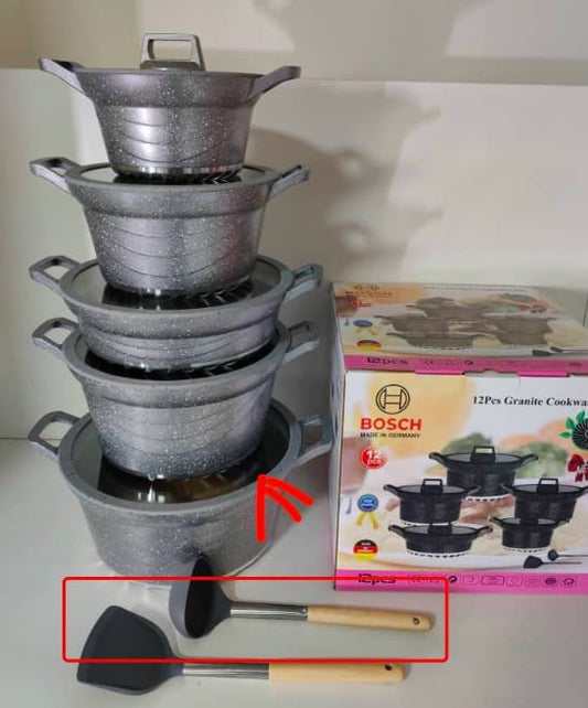 12 pcs Bosch Cookware With Silicon Lids