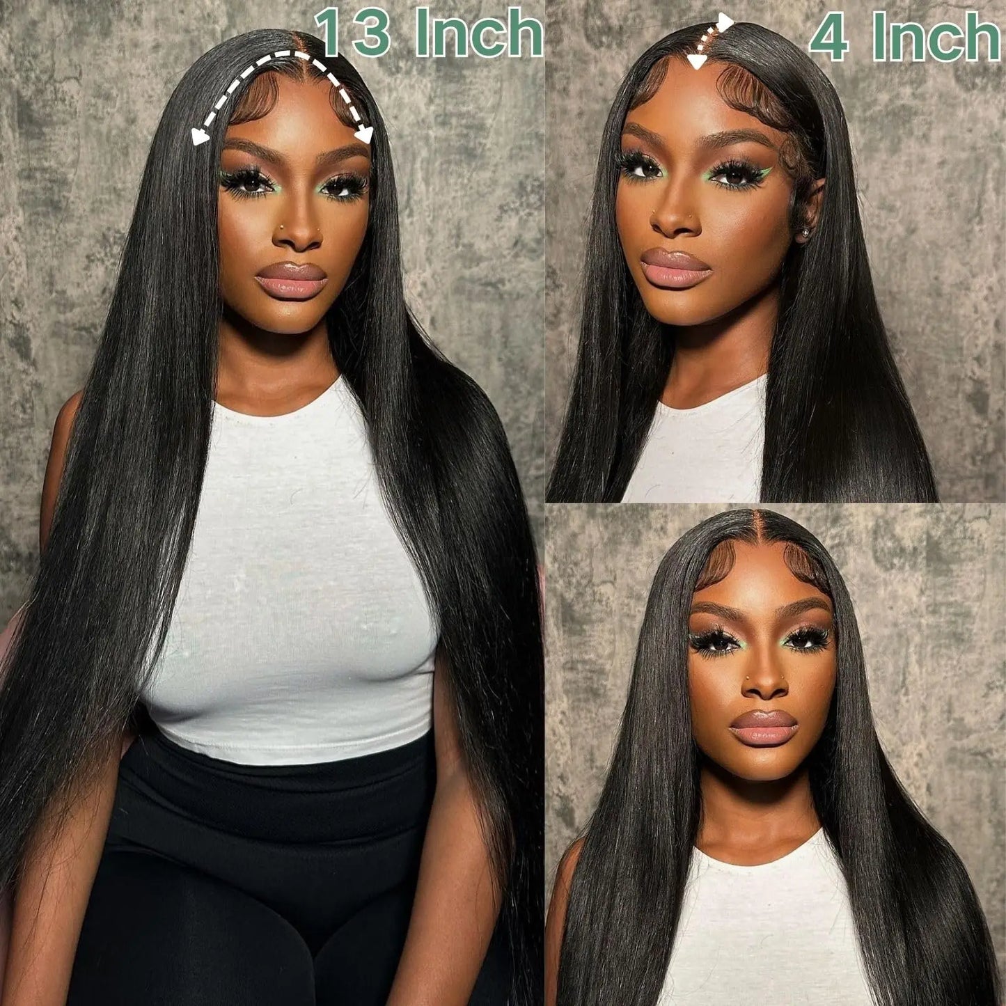 13×4 Straight Lace Front Wigs Human Hair Lace Frontal Wigs 180% Density Brazilian Virgin Human Hair Wigs Pre Plucked With Baby