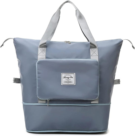 Waterproof Large Capacity Folding Travel Bag Metallic Blue
