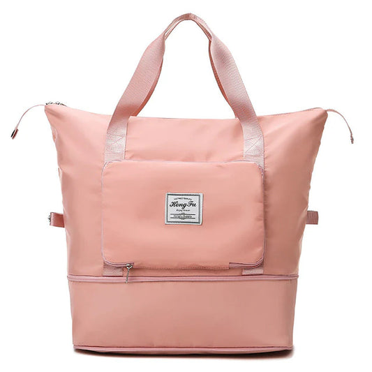 Waterproof Large Capacity Folding Travel Bag Light Pink