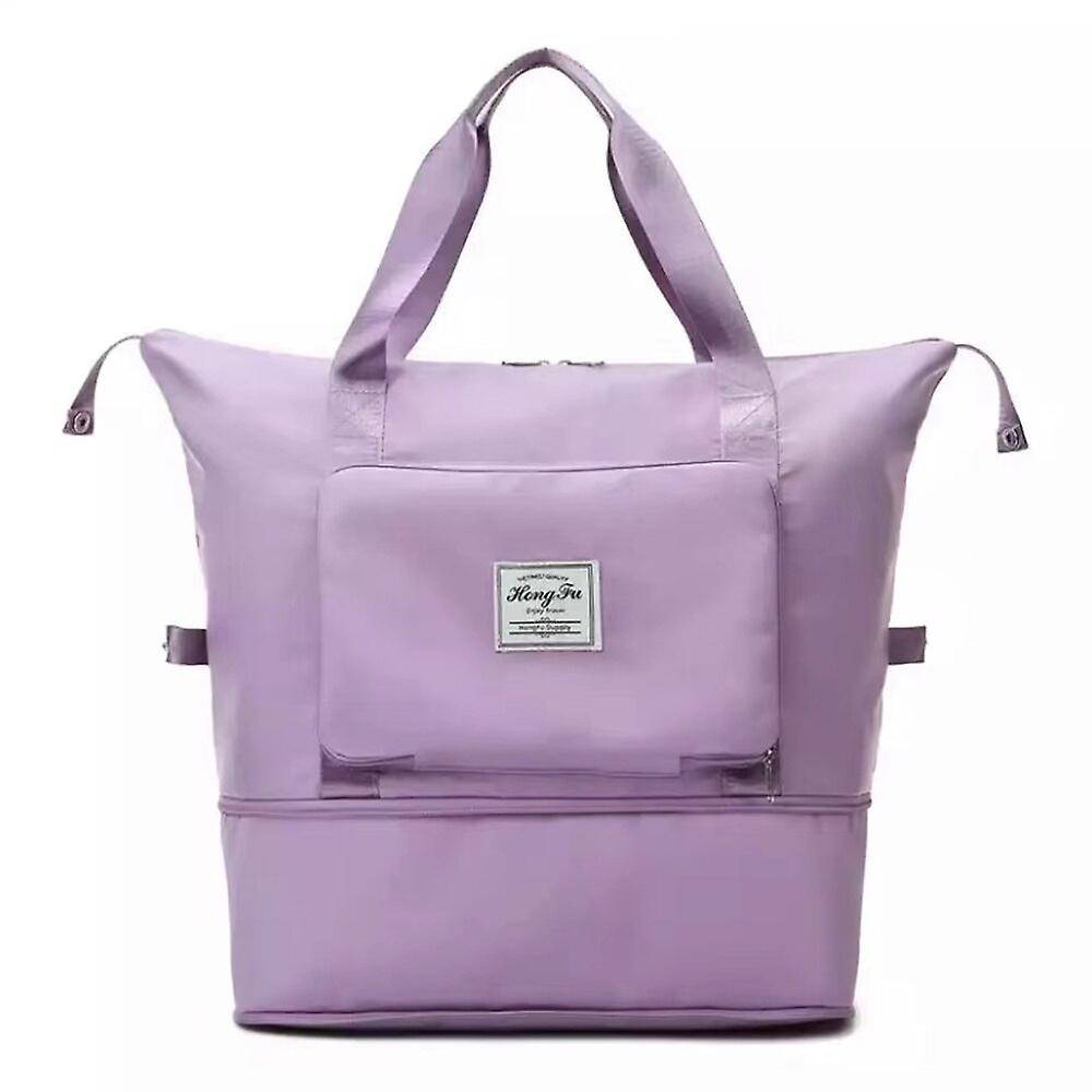 Waterproof Large Capacity Folding Travel Bag Light Purple