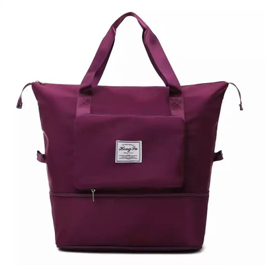 Waterproof Large Capacity Folding Travel Bag Purple Red