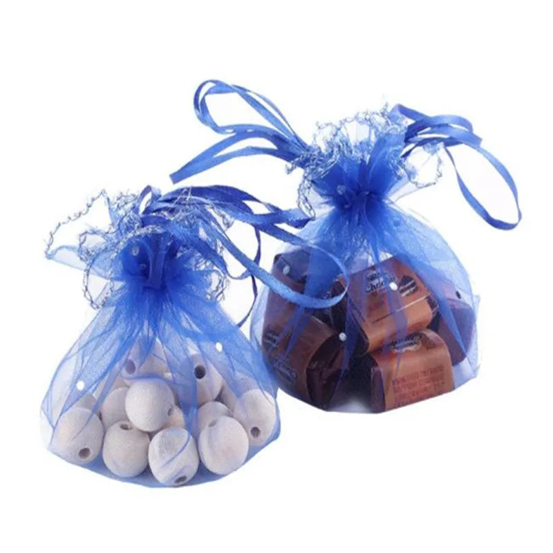 10/50/100Pc 26/35CM Gifts Round Organza Bag Gauze Element Drawable Bag Jewelry Pouches Wedding Favors And Wedding Party bags 6Z