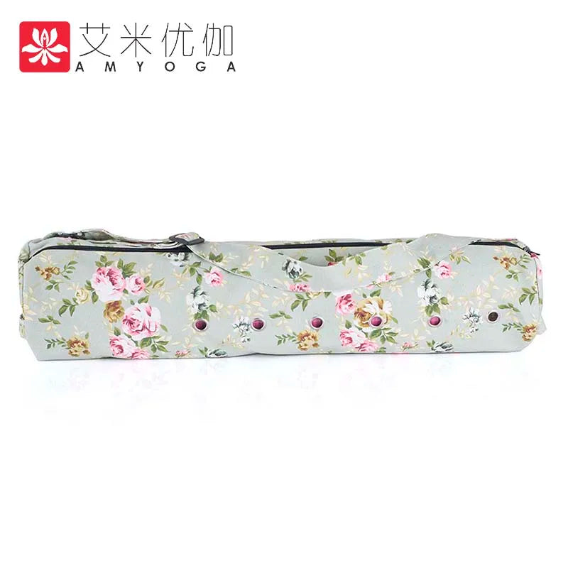 durable canvas cotton yoga mat bag with large zipper opening easy loading mat