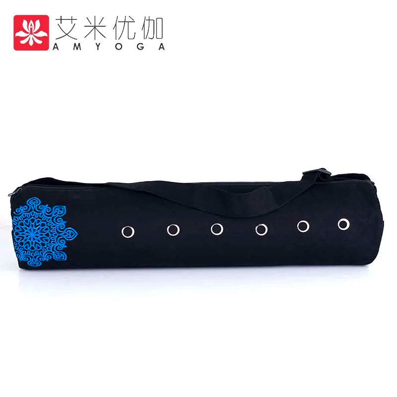 durable canvas cotton yoga mat bag with large zipper opening easy loading mat