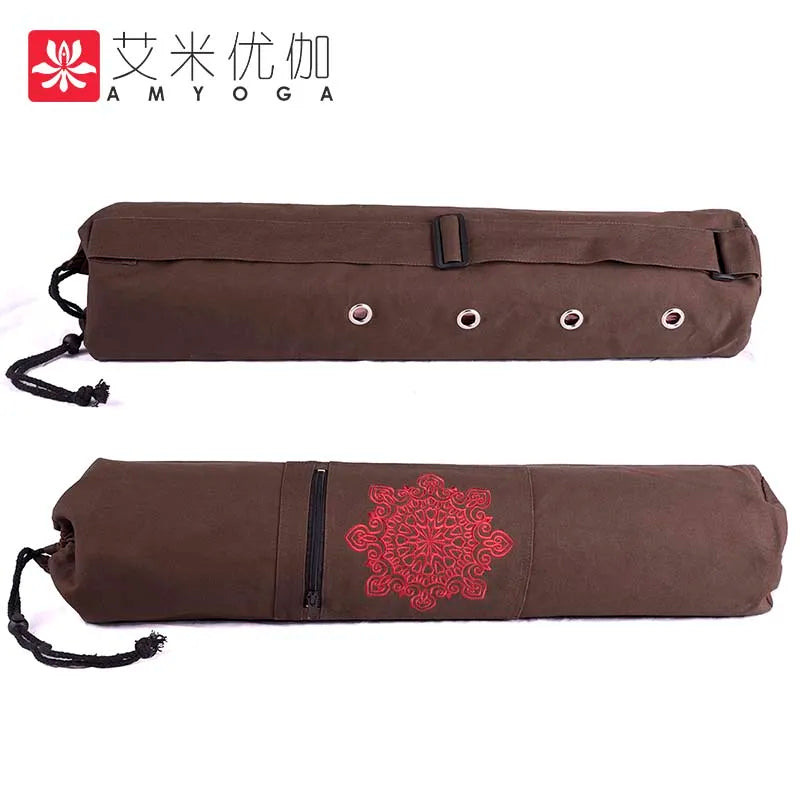Durable canvas cotton yoga mat tote bag easy loading