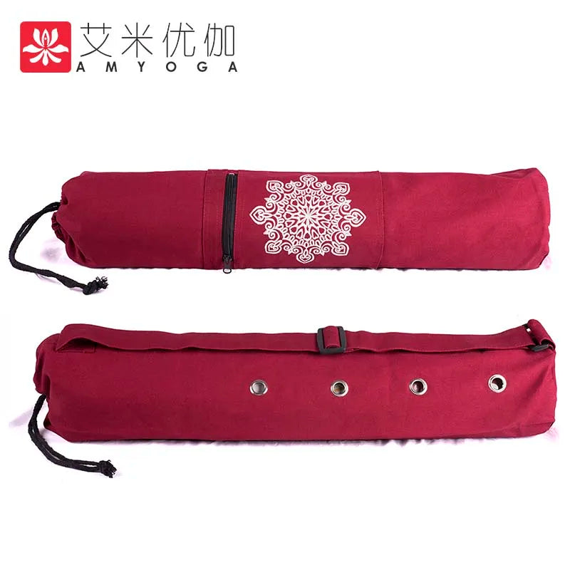 Durable canvas cotton yoga mat tote bag easy loading