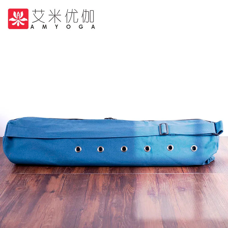 durable canvas cotton yoga mat bag with large zipper opening easy loading mat