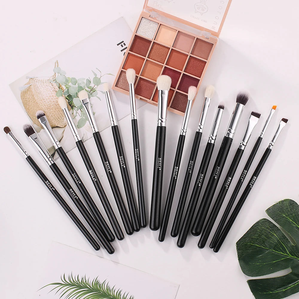 BEILI Black 10-19Pcs Eye Makeup Brushes Set Natural Synthetic Hair Eyeshadow Blending Eyeliner Detail Cosmetics Brush косметика