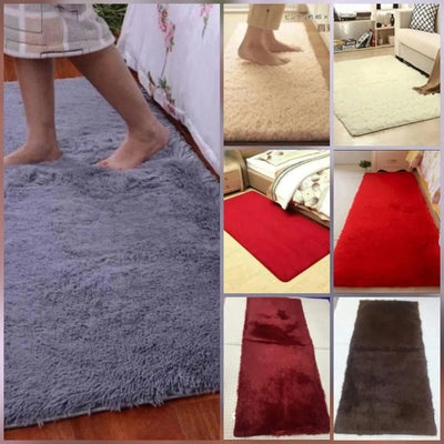 60cmx180cm Warm Super Soft Bedside Fluffy Mat - Baby Pink