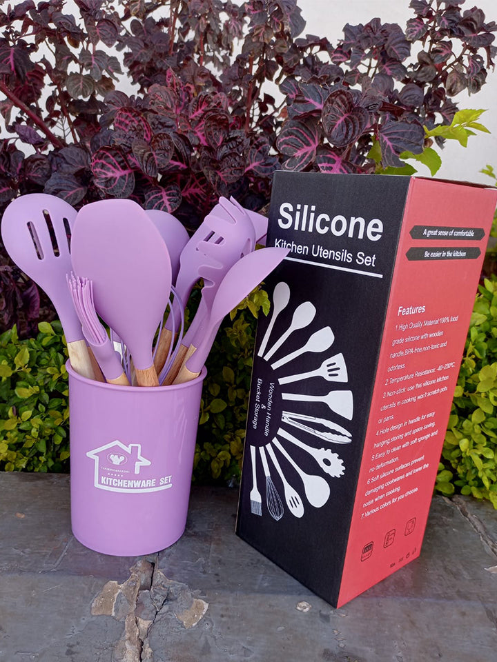 12PCS Silicone Spoon Set Purple