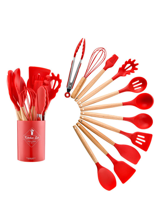 12PCS Silicone Spoon Set Red