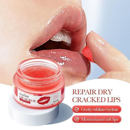 Lip Scrub Moisturizing for Dry Lips Hydrating Strawberry Lip Scrub Remove Dark Lips Exfoliating Scrub Gentle Lip Exfoliator for Smooth and Brighter Lips