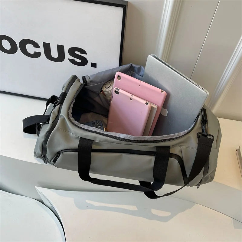 Fitness Bag Training Sports Large Capacity Travel Bag Dry-Wet Separation Handheld Crossbody Bag Soft Breathable Shoe Storage