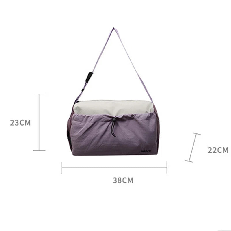 Outdoor Travel Bag, Large Capacity Color Blocked Luxury Crossbody Bag, Drawstring Trendy Yoga and Fitness Bags with Shoe Bag