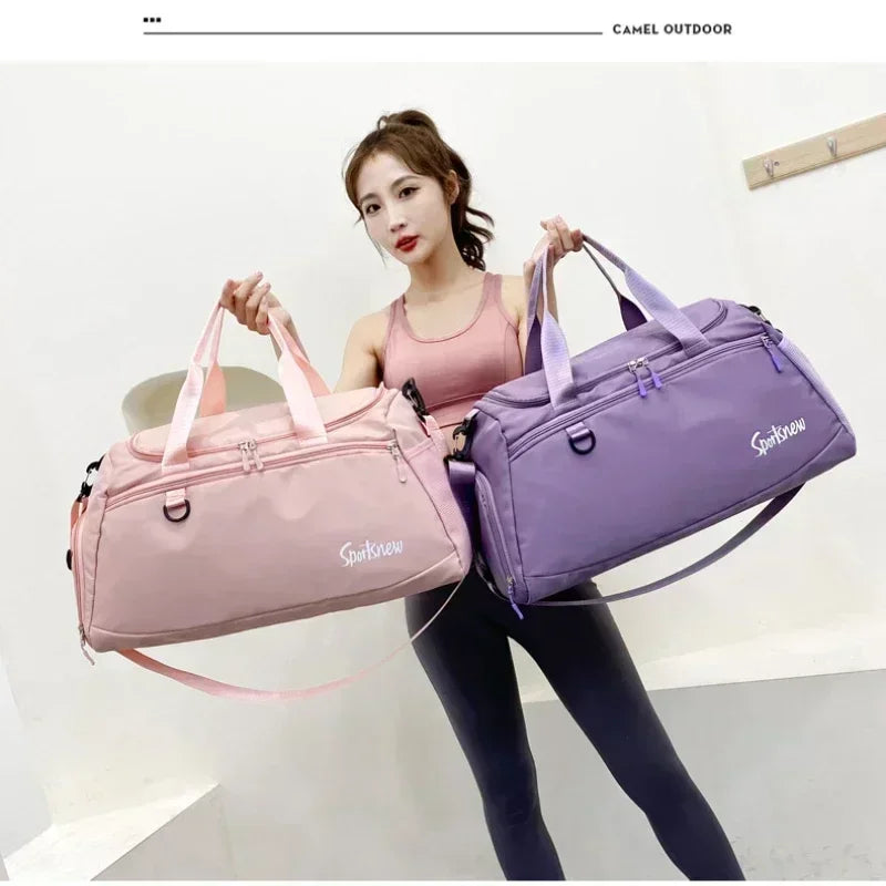 Wet and dry separation large capacity fitness training bag travel bag handbag hiking duffle bag woman and man