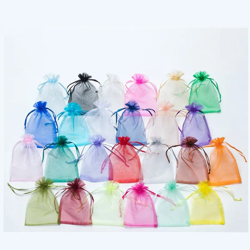 Wholesale Packaging Bags 10/50pcs Organza Gift Bags Wedding Party Decoration White Engagement Gift Bag Pouch 7x9 10x15cm 50%