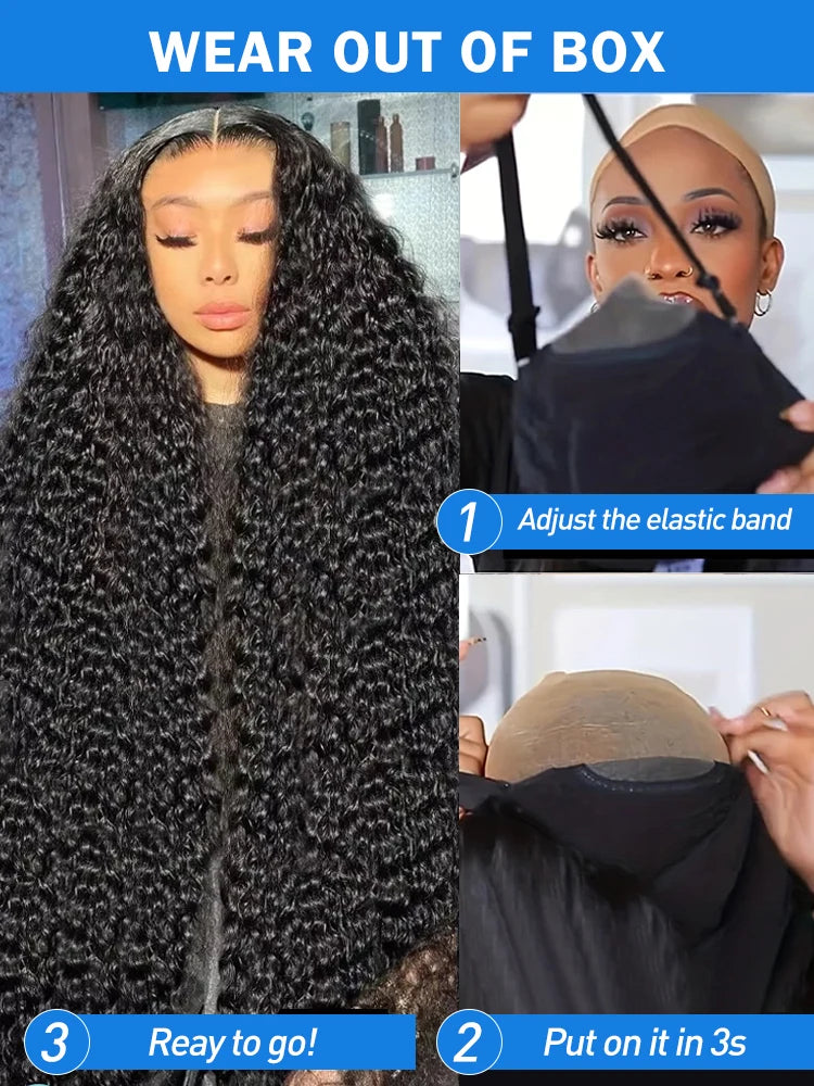 Curly 5x5 Glueless Wear And Go Wig 30 40 inch 200% 13x4 Lace Frontal Wig For Women Loose Deep Wave Lace Front Human Hair Wigs