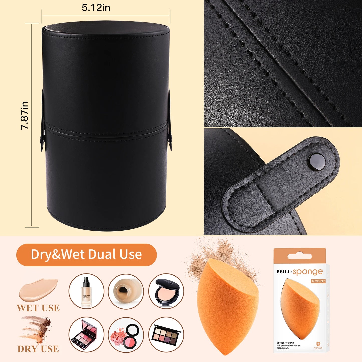 BEILI Makeup Brush Set 24-42pcs with Water-based Material Handle Powder Foundation Blush Eyebrow Eyeshadow Brushes Cosmetics Kit